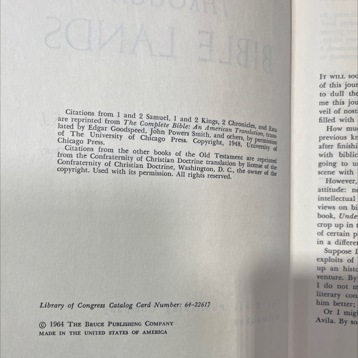 journey through the bible lands book, by luis alonso schökel, s.j., 1964 Hardcover image 3