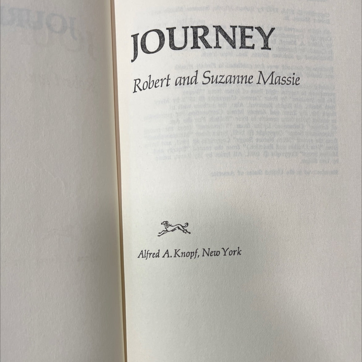 journey book, by Robert and Suzanne Massie, 1975 Hardcover image 2
