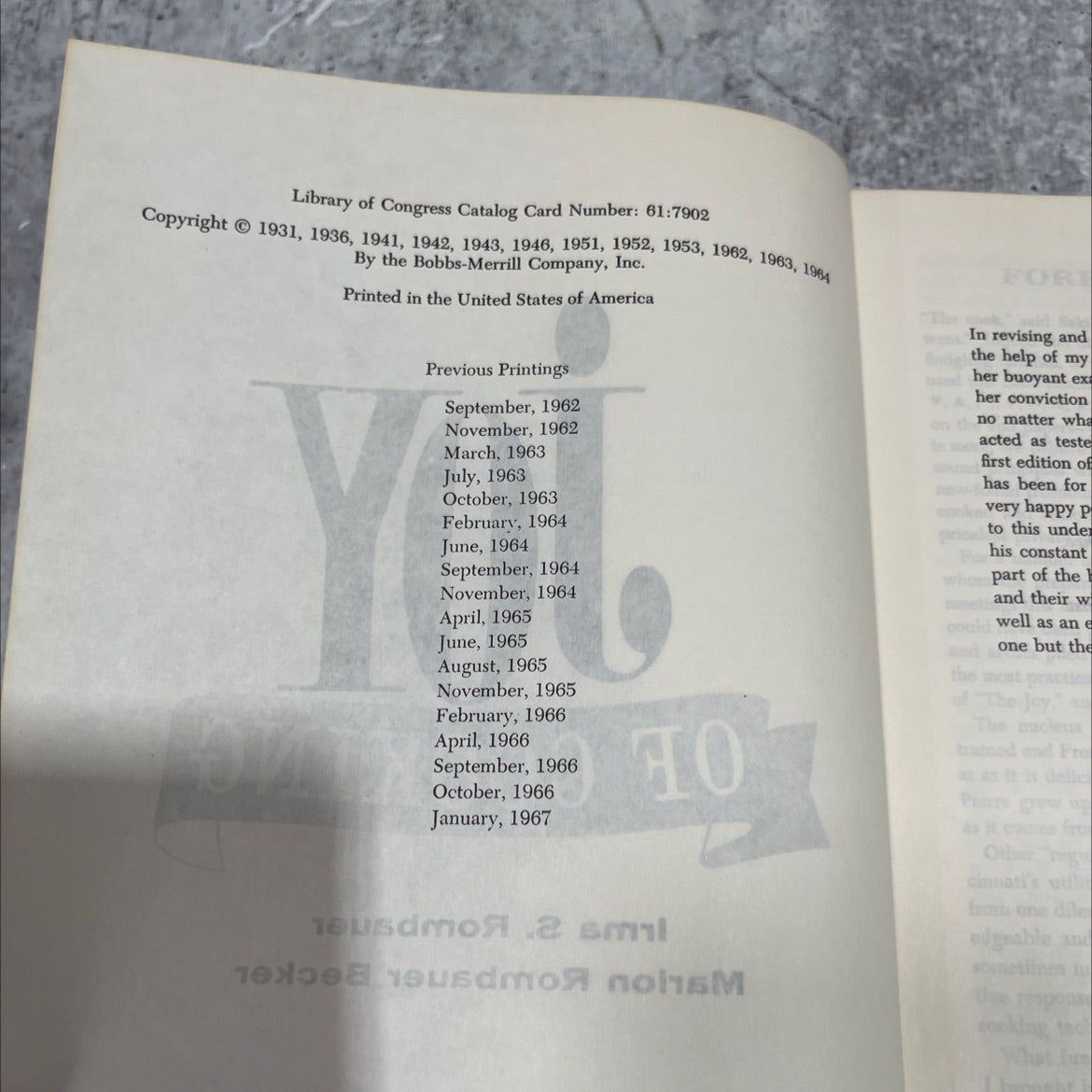 joy of cooking book, by irma s. rombauer, marion rombauer becker, 1964 Hardcover image 3