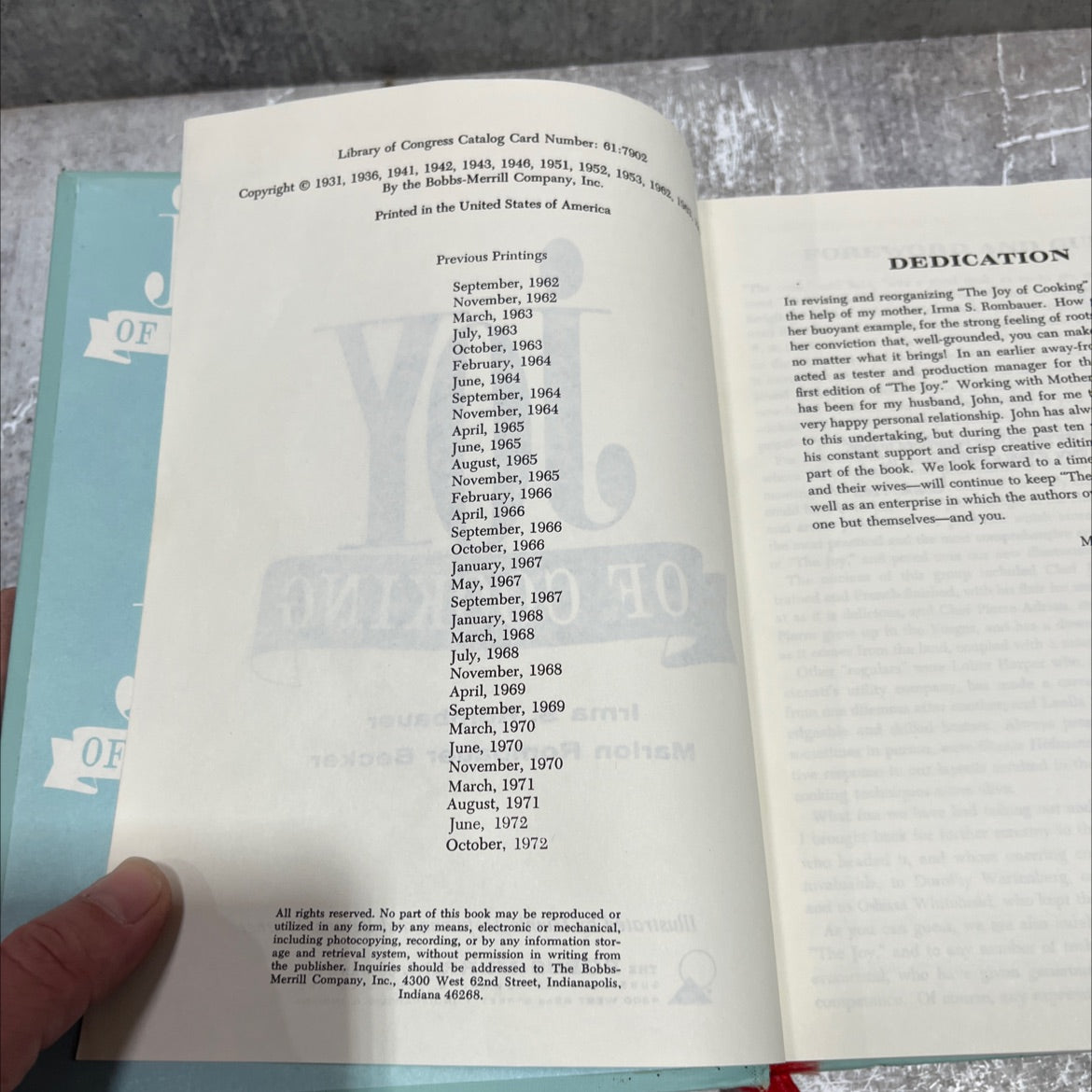 joy of cooking book, by Irma S. Rombauer, Marion Rombauer Becker, 1970 Hardcover image 3