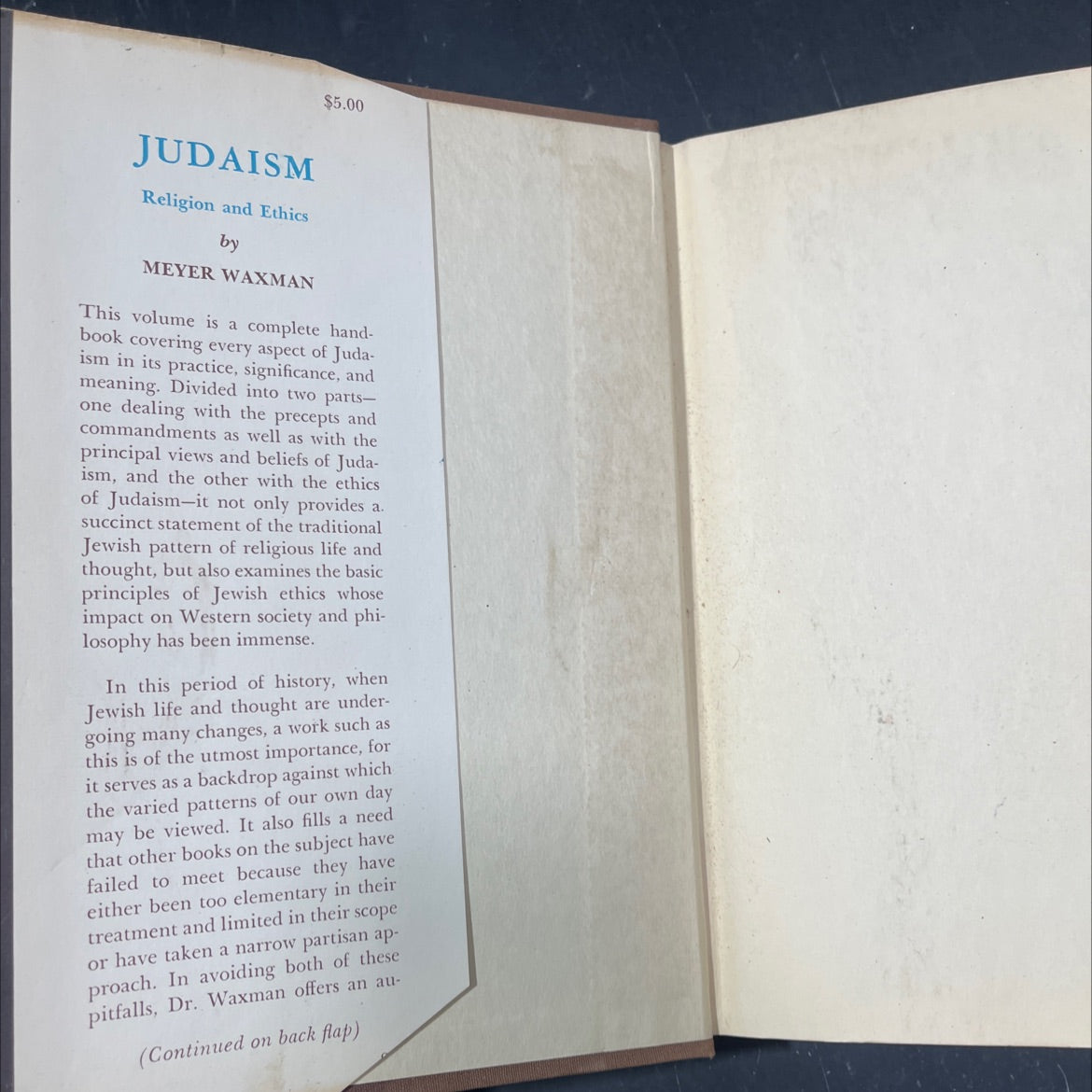 judaism religion and ethics book, by Meyer Waxman, 1958 Hardcover image 4
