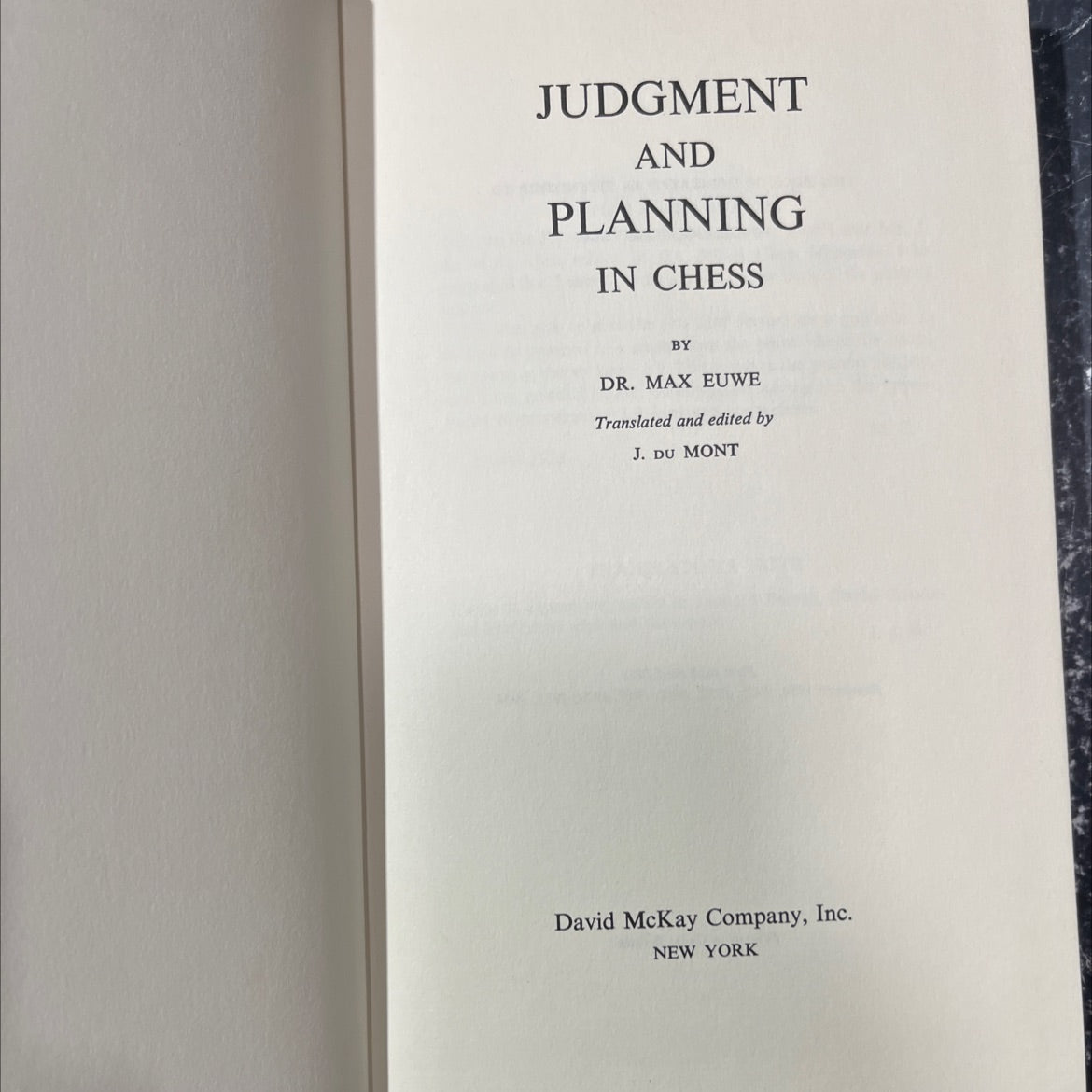 judgment and planning in chess book, by dr. max euwe, 1974 Hardcover image 2