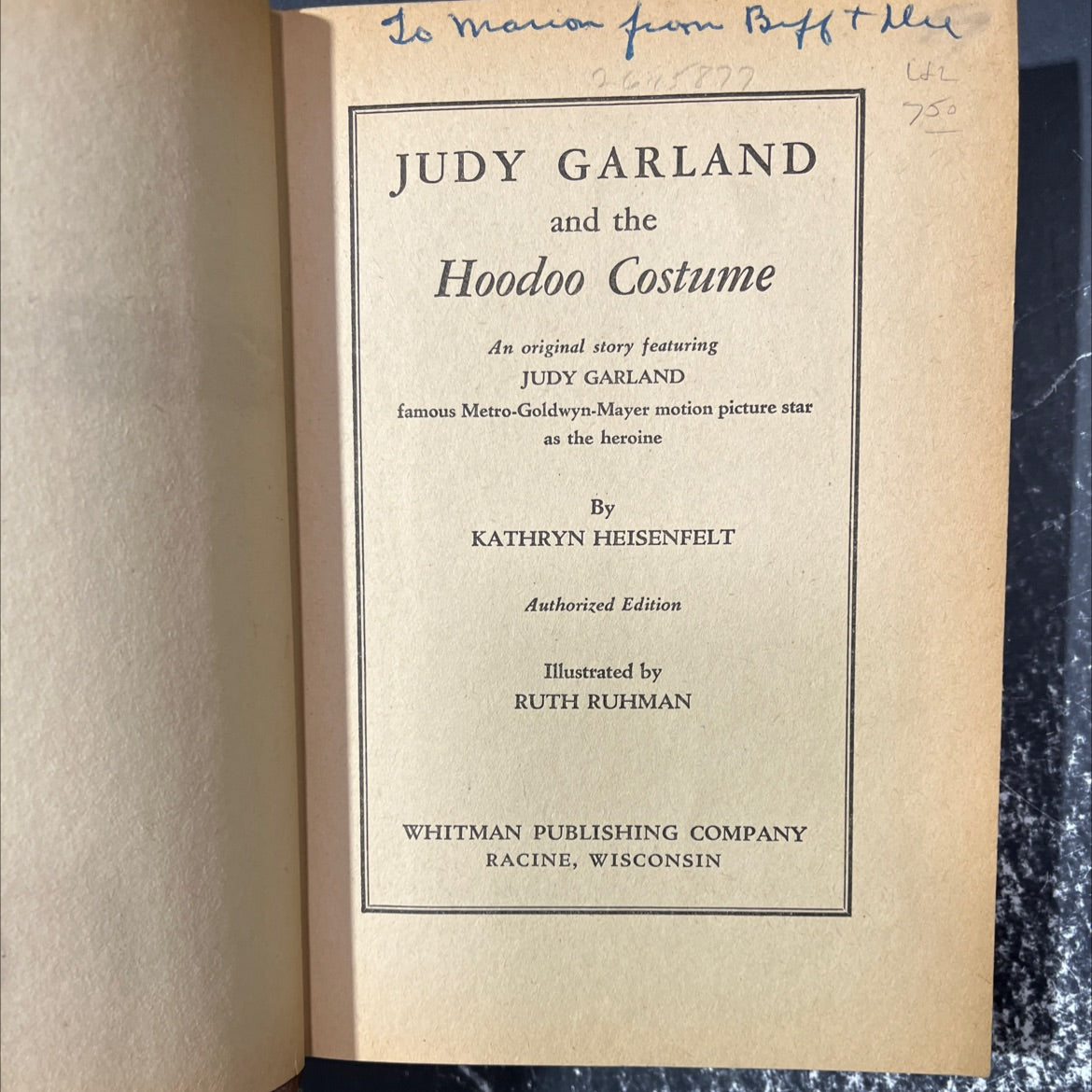 judy garland and the hoodoo costume book, by kathryn heisenfelt, 1945 Hardcover image 2
