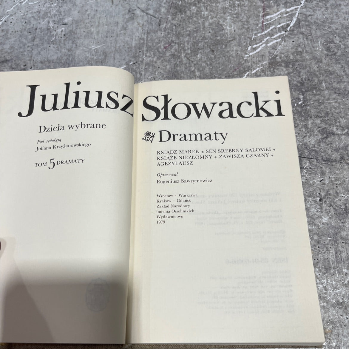 juliusz słowacki selected works volume 5 dramas book, by juliusz słowacki, 1979 Hardcover image 2