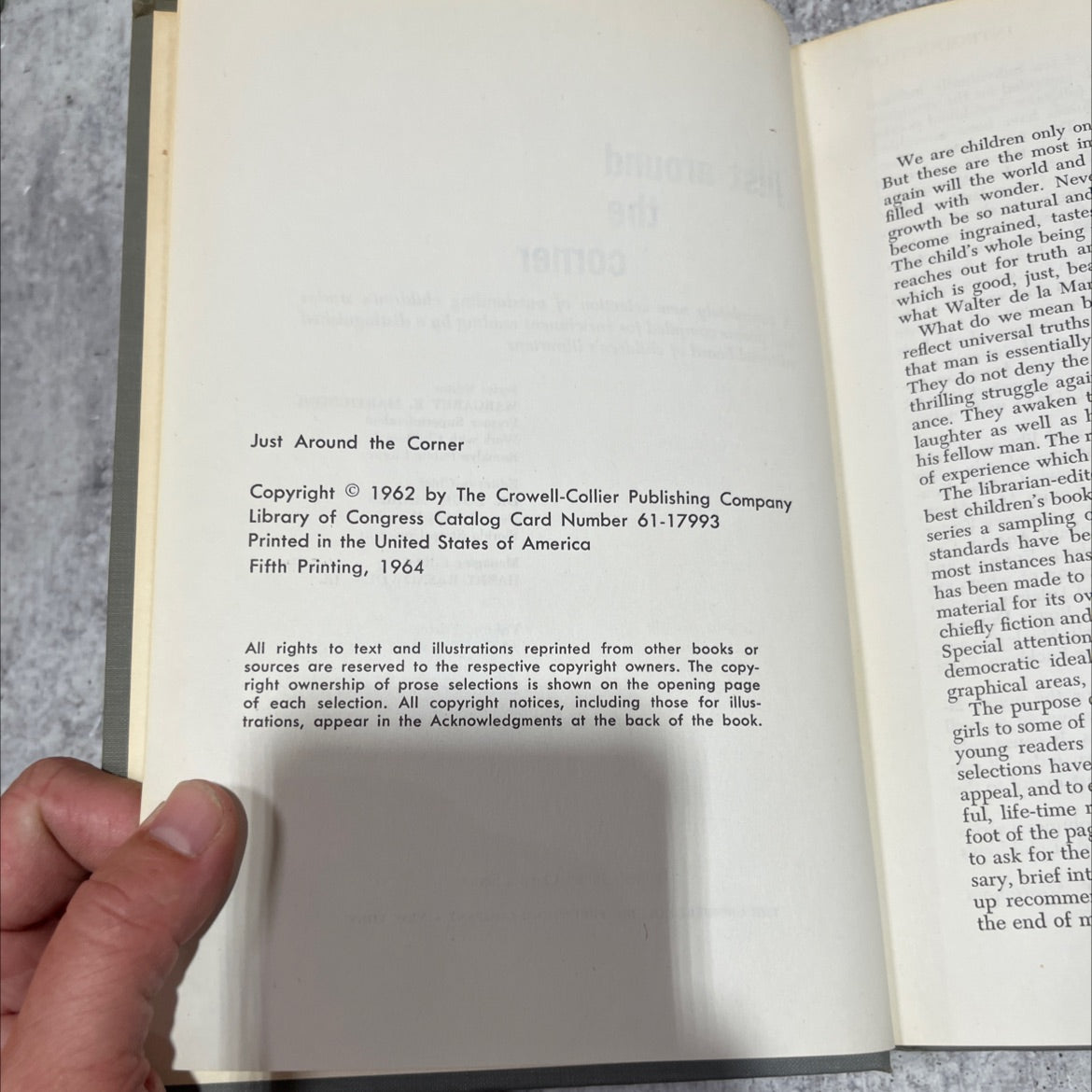 just around the corner book, by unknown, 1964 Hardcover image 3
