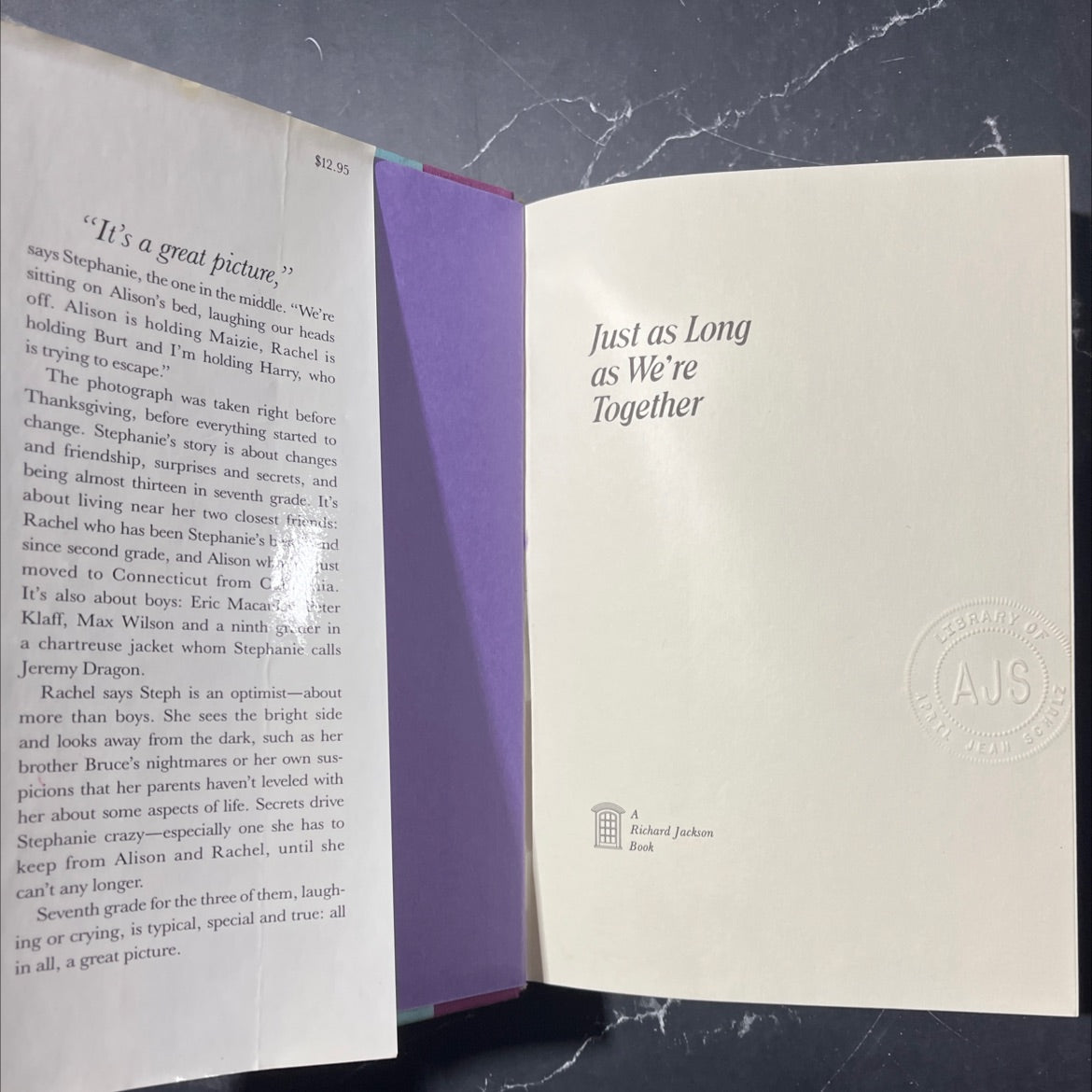 just as long as we're together book, by judy blume, 1987 Hardcover image 4