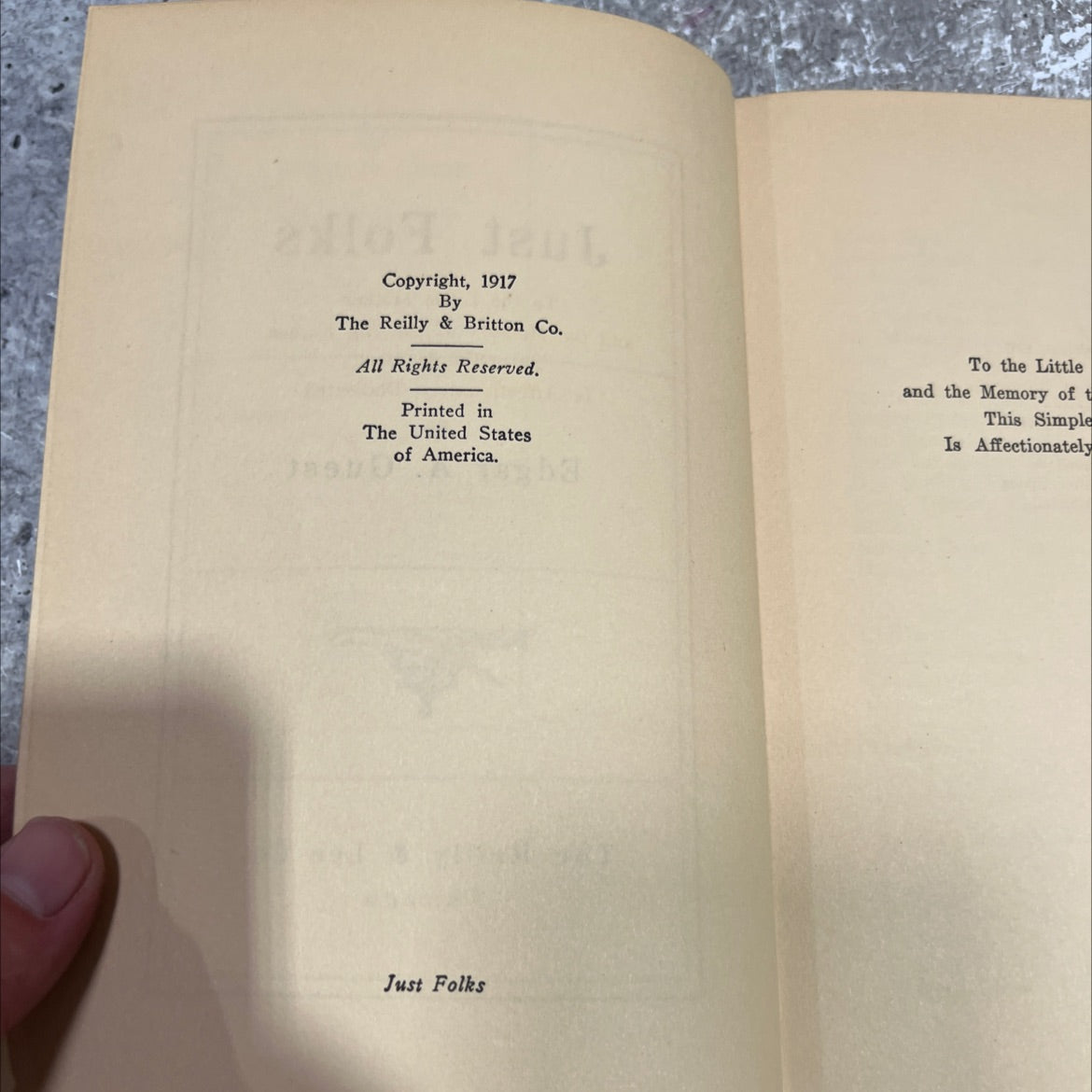 just folks book, by edgar a. guest, 1917 Hardcover image 3
