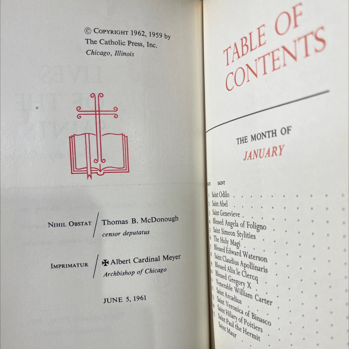 k the lives of the saints for every day of the year a new, illustrated collection book, by not stated, 1962 Hardcover image 3