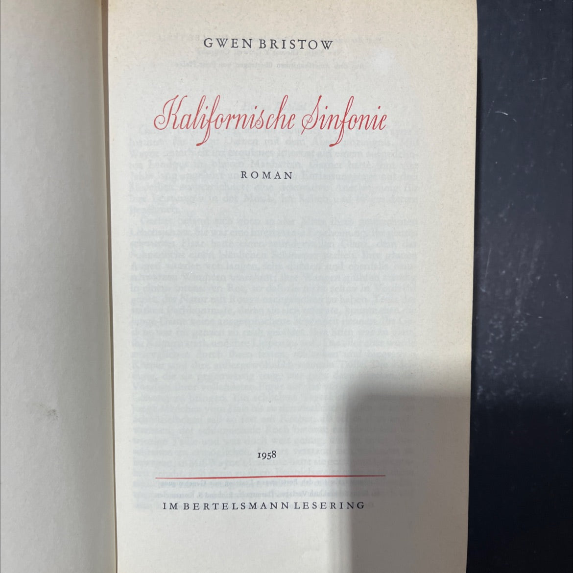 kalifornische sinfonie book, by gwen bristow, 1958 Hardcover image 2