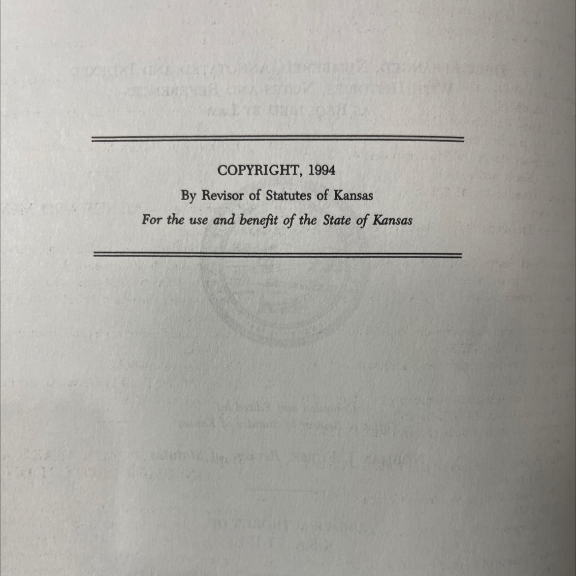 kansas statutes annotated book, by office of revisor of statutes of kansas, 1994 Hardcover image 3