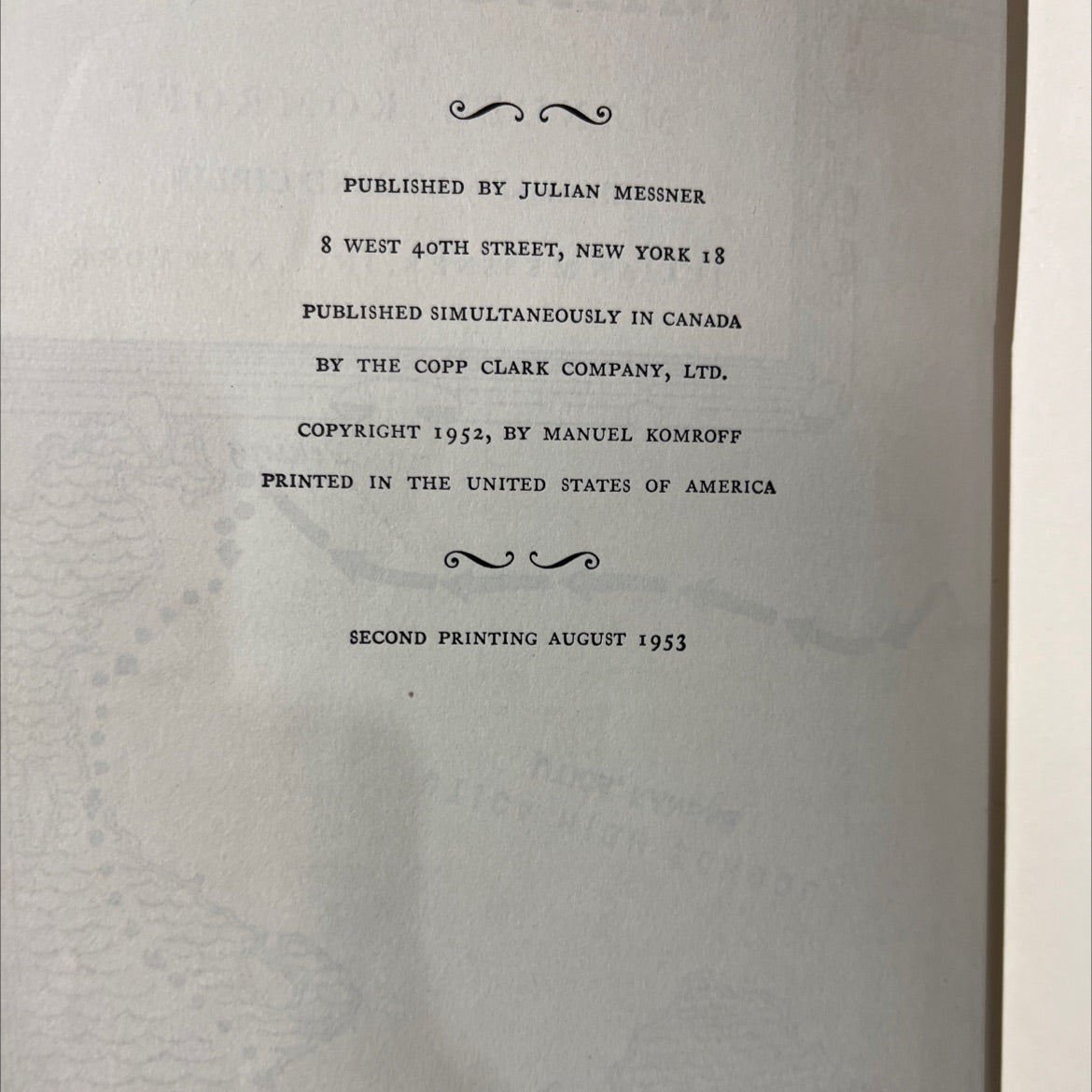 kashgar marco polo book, by manuel komroff, 1953 Hardcover image 3