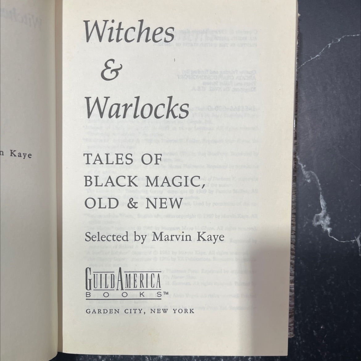 kaye witches & warlocks tales of black magic, old & new book, by marvin kaye, 1989 Hardcover image 2