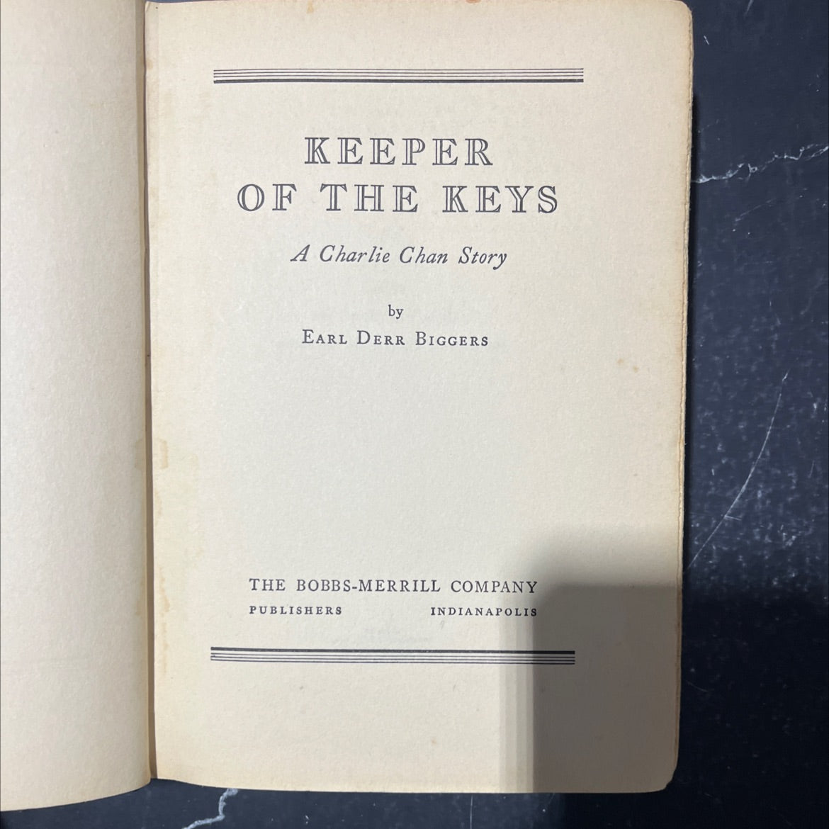 keeper of the keys a charlie chan story book, by earl derr biggers, 1932 Hardcover image 2