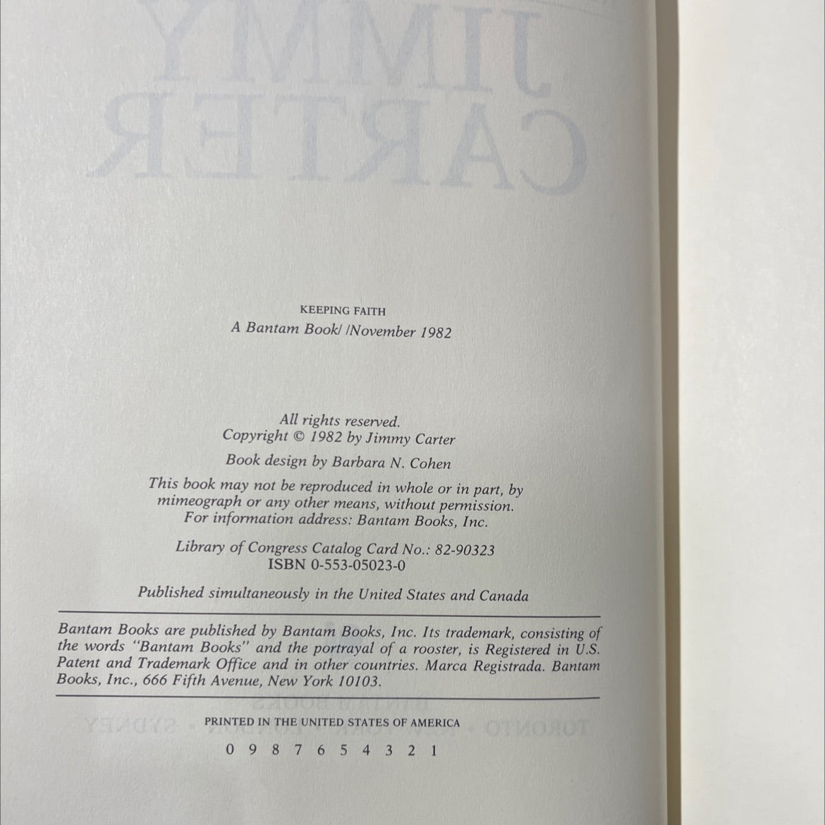 keeping faith memoirs of a president book, by jimmy carter, 1982 Hardcover image 3