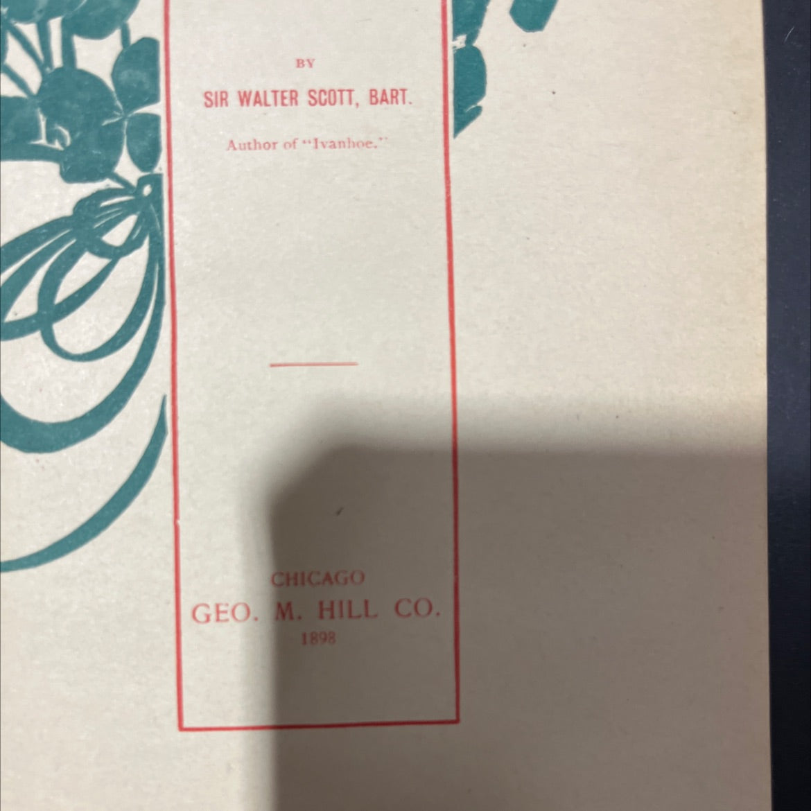 kenilworth book, by sir walter scott, 1898 Hardcover image 3