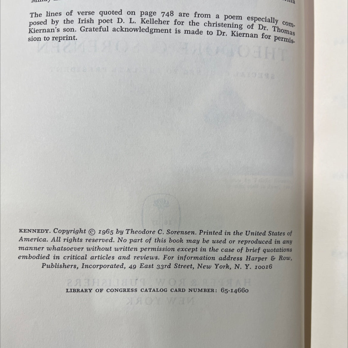 kennedy book, by theodore c. sorensen, 1965 Hardcover image 3