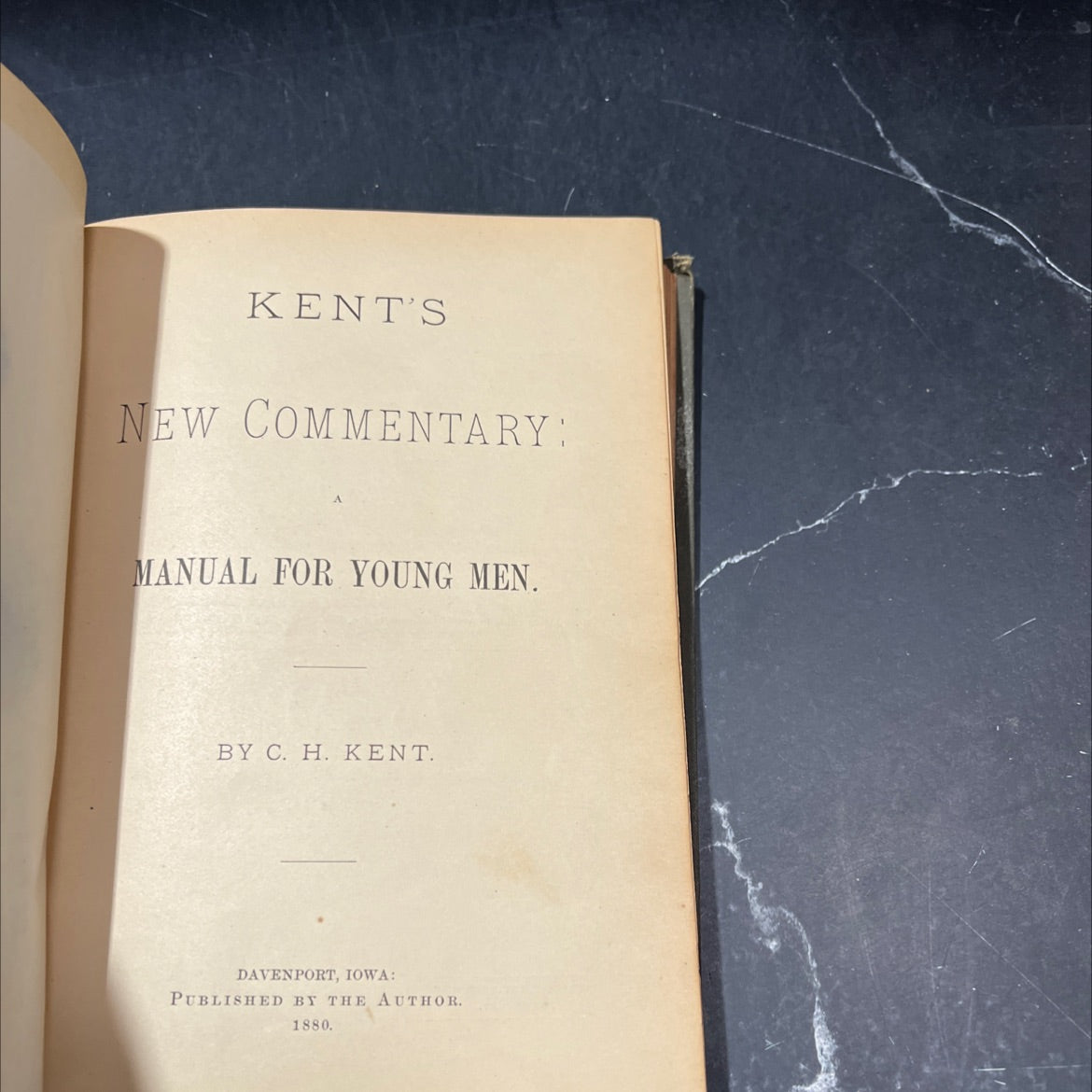 kent's new commentary: manual for young men book, by c. h. kent, 1880 Hardcover image 2