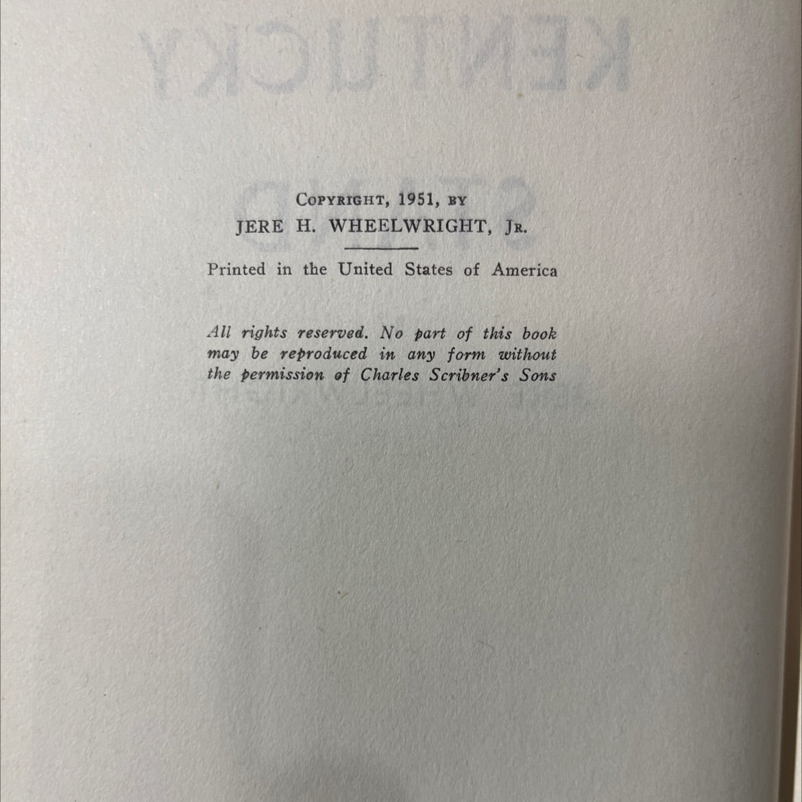 kentucky stand book, by jere wheelwright, 1951 Hardcover image 3