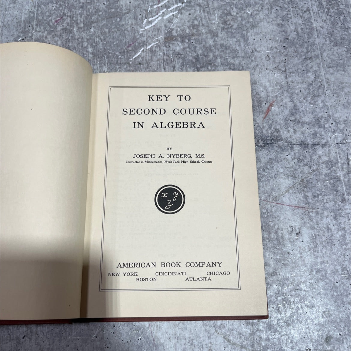 key to second course in algebra book, by joseph a. nyberg, 1927 Hardcover image 2