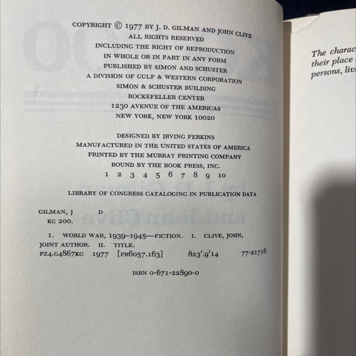 kg 200 a novel book, by j. d. gilman and john clive, 1977 Hardcover image 3