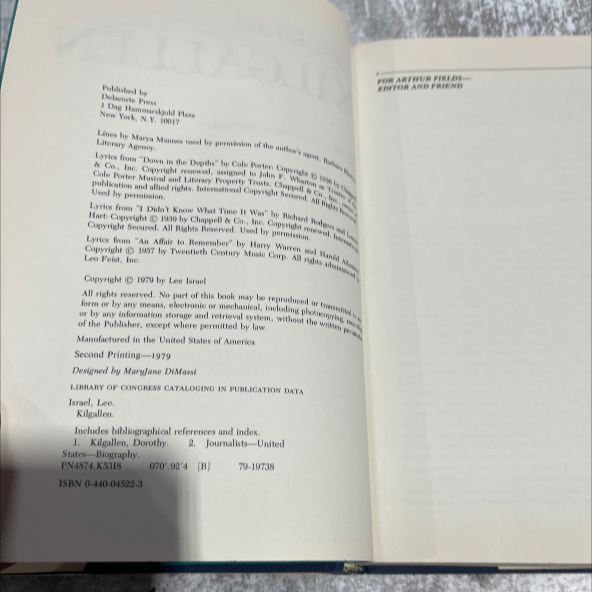 kilgallen book, by lee israel, 1979 Hardcover image 3