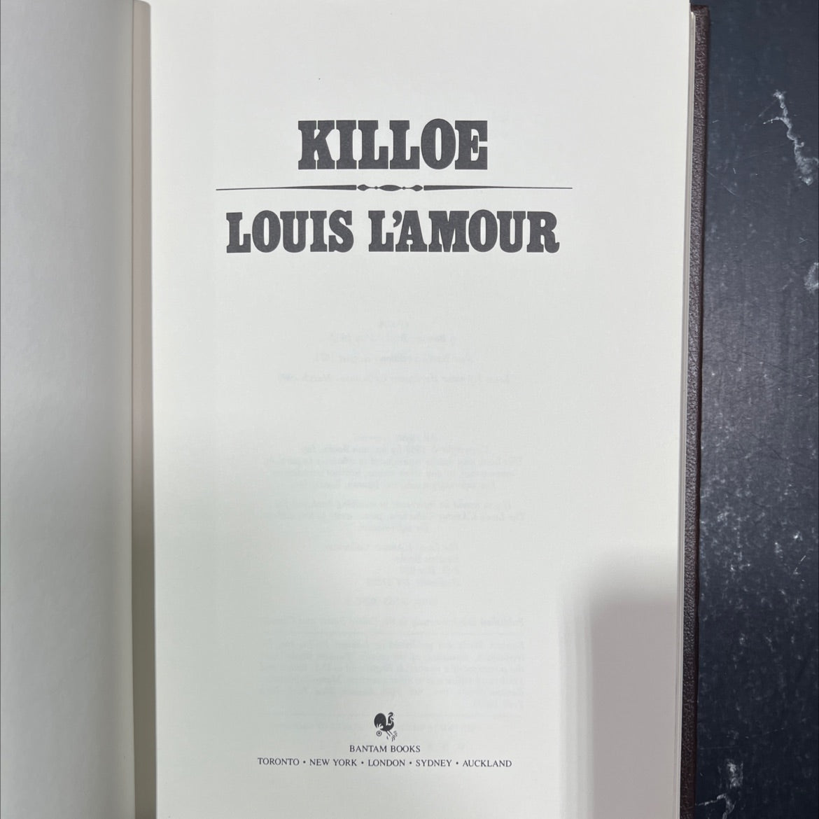 killoe book, by louis l'amour, 1986 Leather image 2