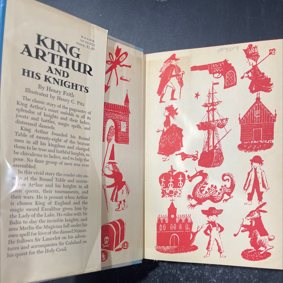 king arthur and his knights book, by henry frith, 1955 Hardcover image 4