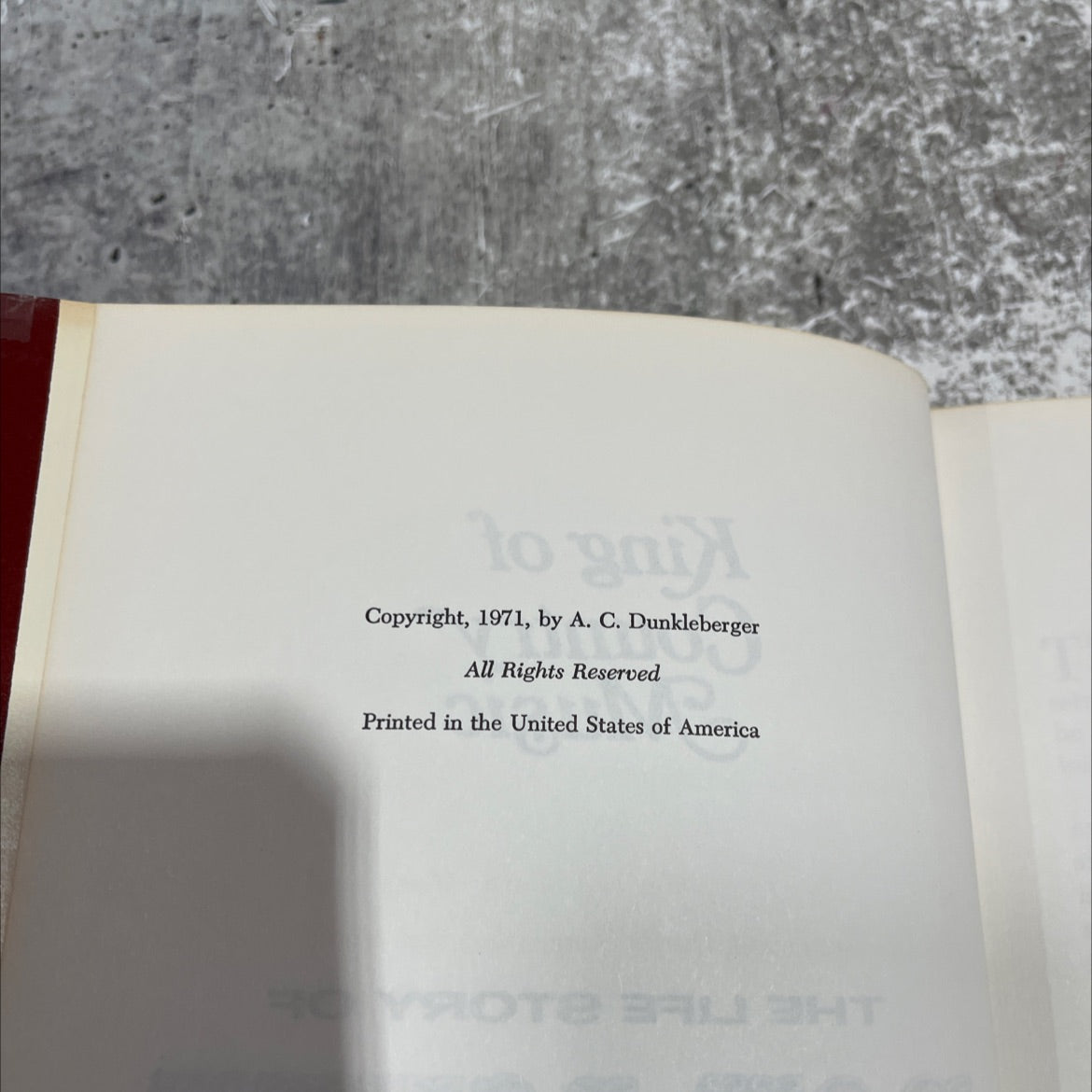 SIGNED king of country music the life story of roy acuff book, by a. c. dunkleberger, 1971 Leather, First Edition, image 3