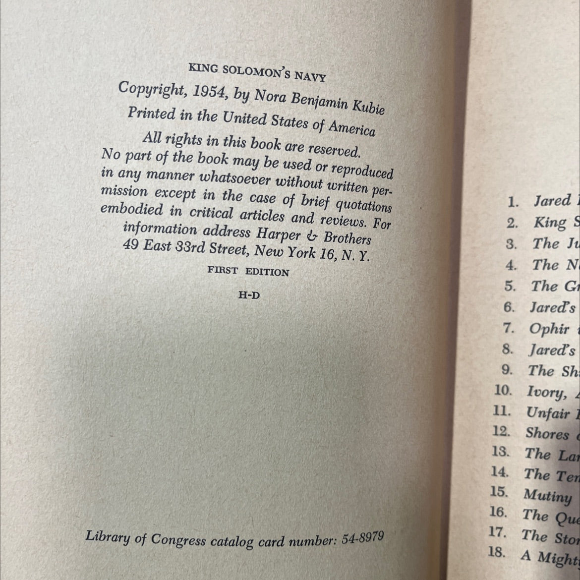 king solomon's navy book, by nora benjamin kubie, 1954 Hardcover image 3