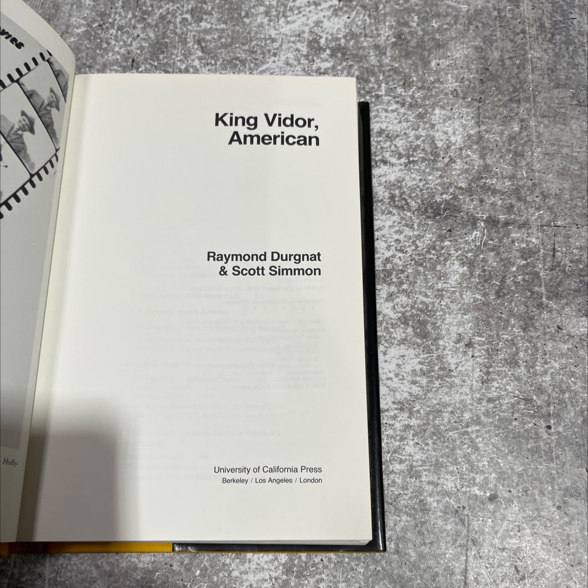 king vidor, american book, by raymond durgnat & scott simmon, 1988 Hardcover image 2