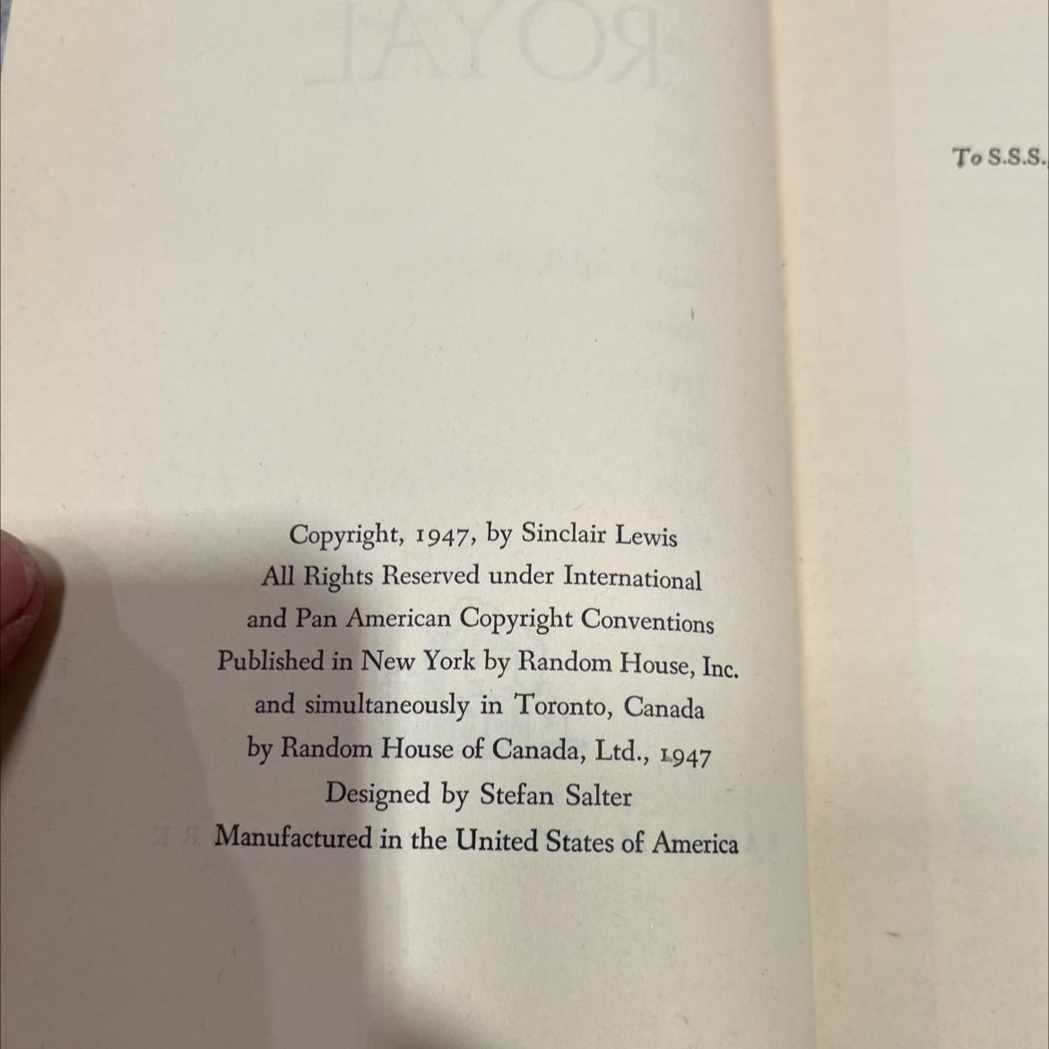 kingsblood royal book, by sinclair lewis, 1947 Hardcover image 3