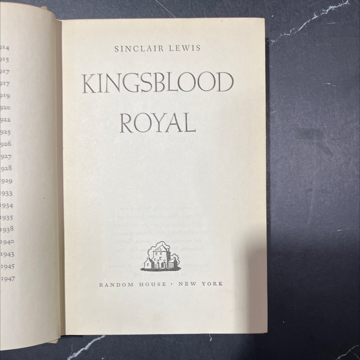 kingsblood royal book, by sinclair lewis, 1947 Hardcover image 2
