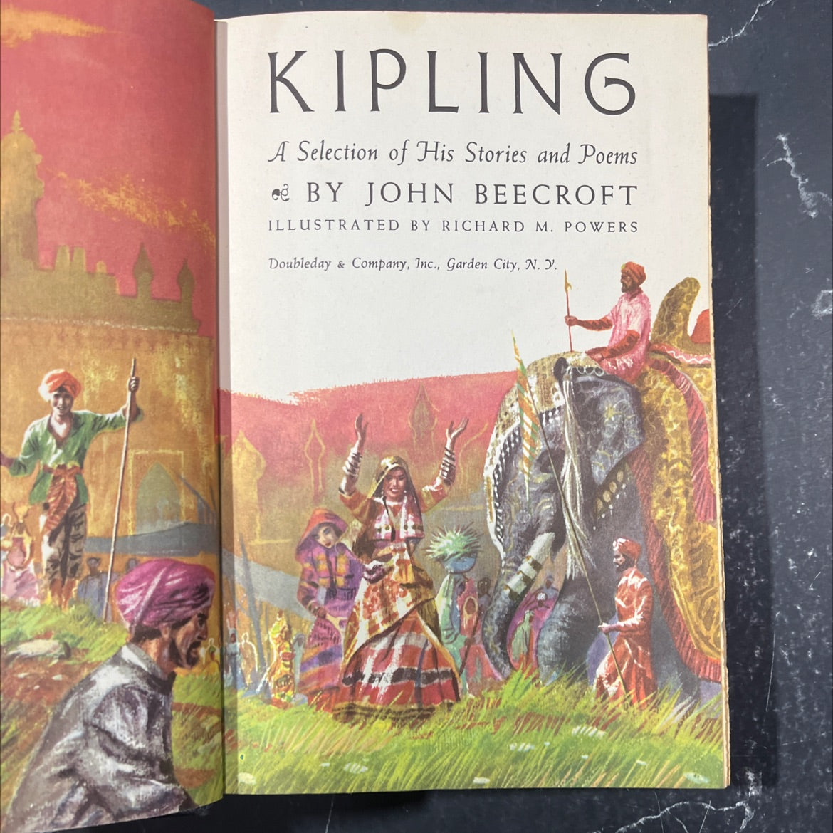 kipling a selection of his stories and poems book, by john beecroft, 1956 Hardcover image 2