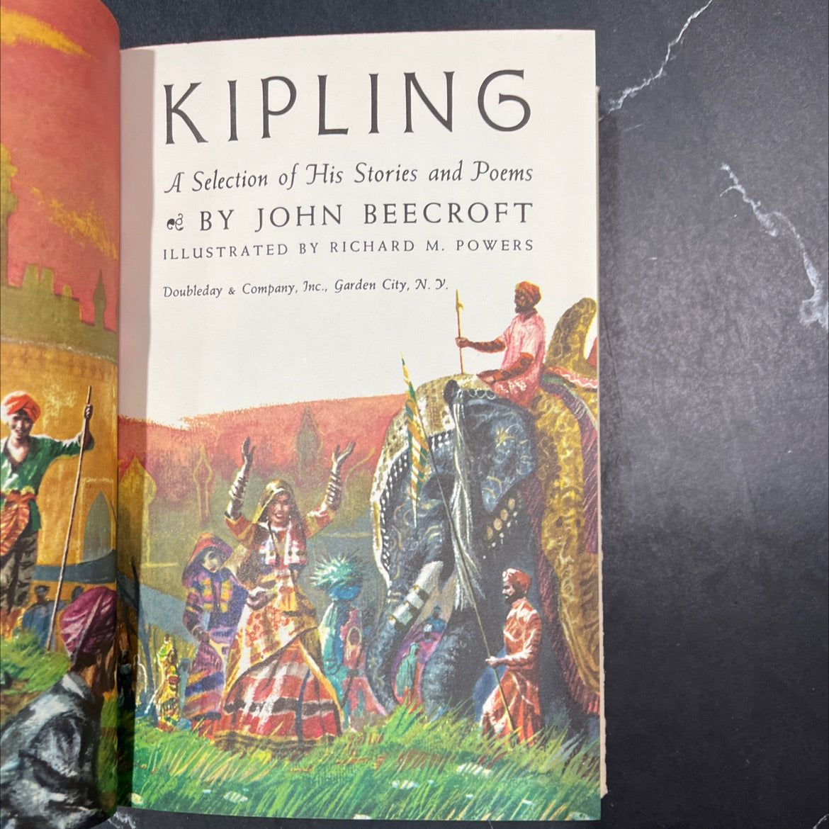 kipling a selection of his stories and poems book, by john beecroft, 1956 Hardcover image 2