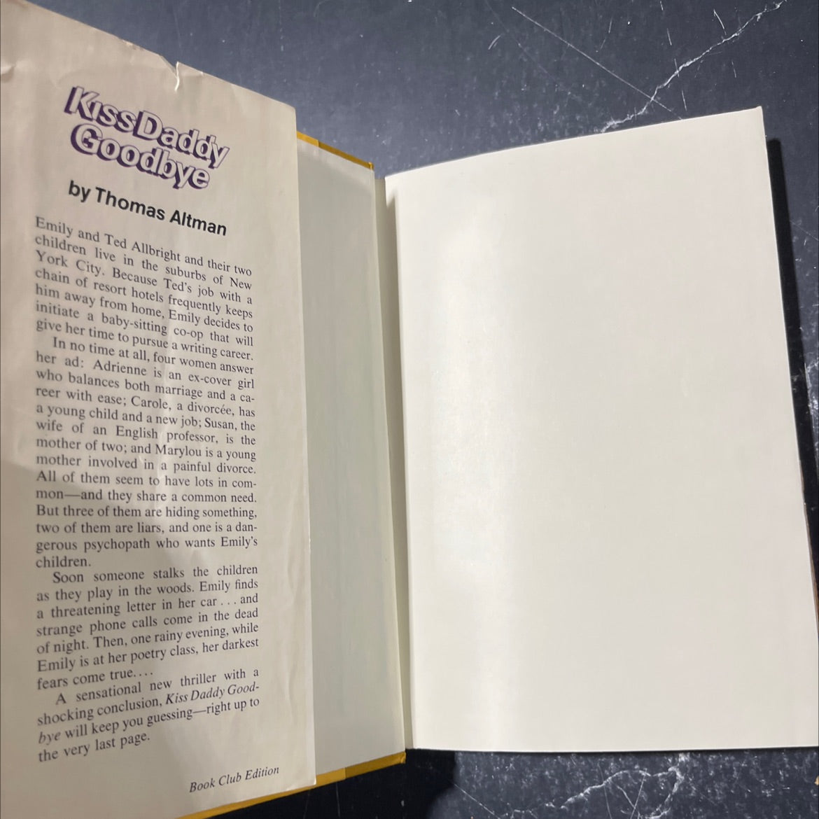 kiss daddy goodbye book, by Thomas Altman, 1980 Hardcover image 4