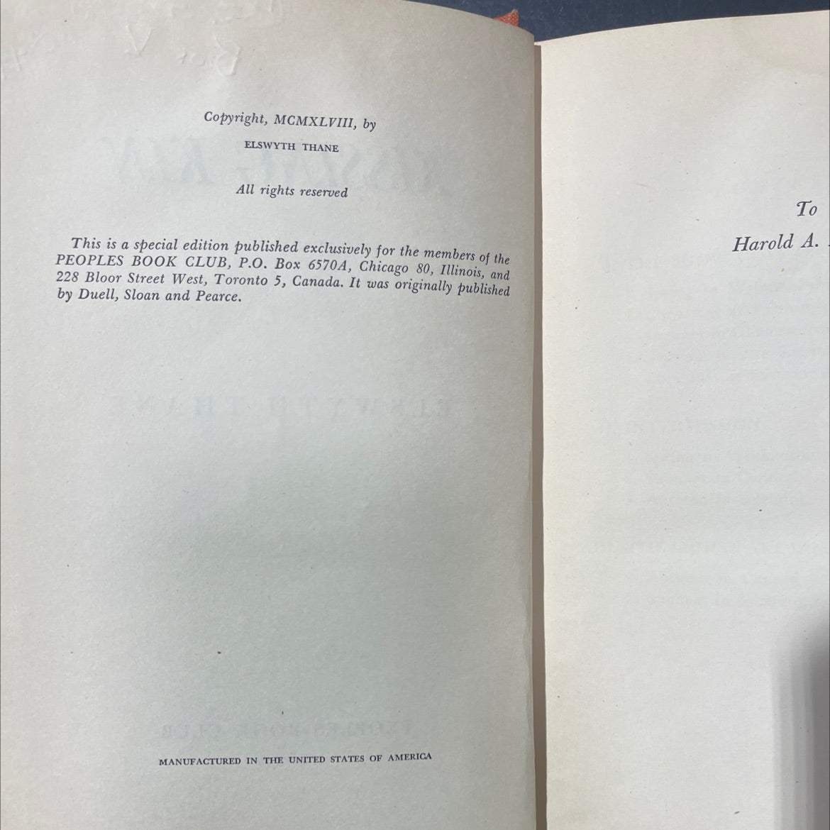 kissing kin book, by elswyth thane, 1948 Hardcover image 3