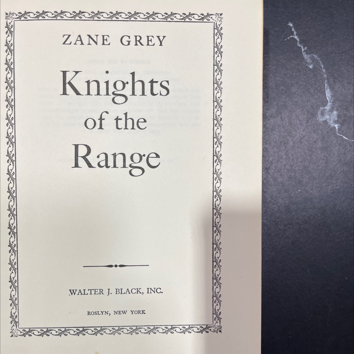 knights of the range book, by zane grey, 1936 Hardcover image 2