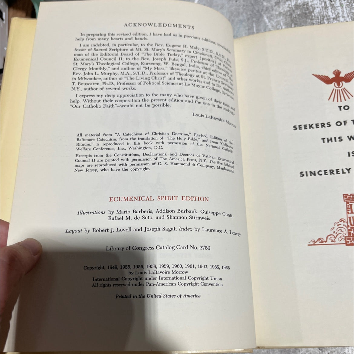 know god better to love him more book, by louis laravoire morrow, 1970 Hardcover image 3