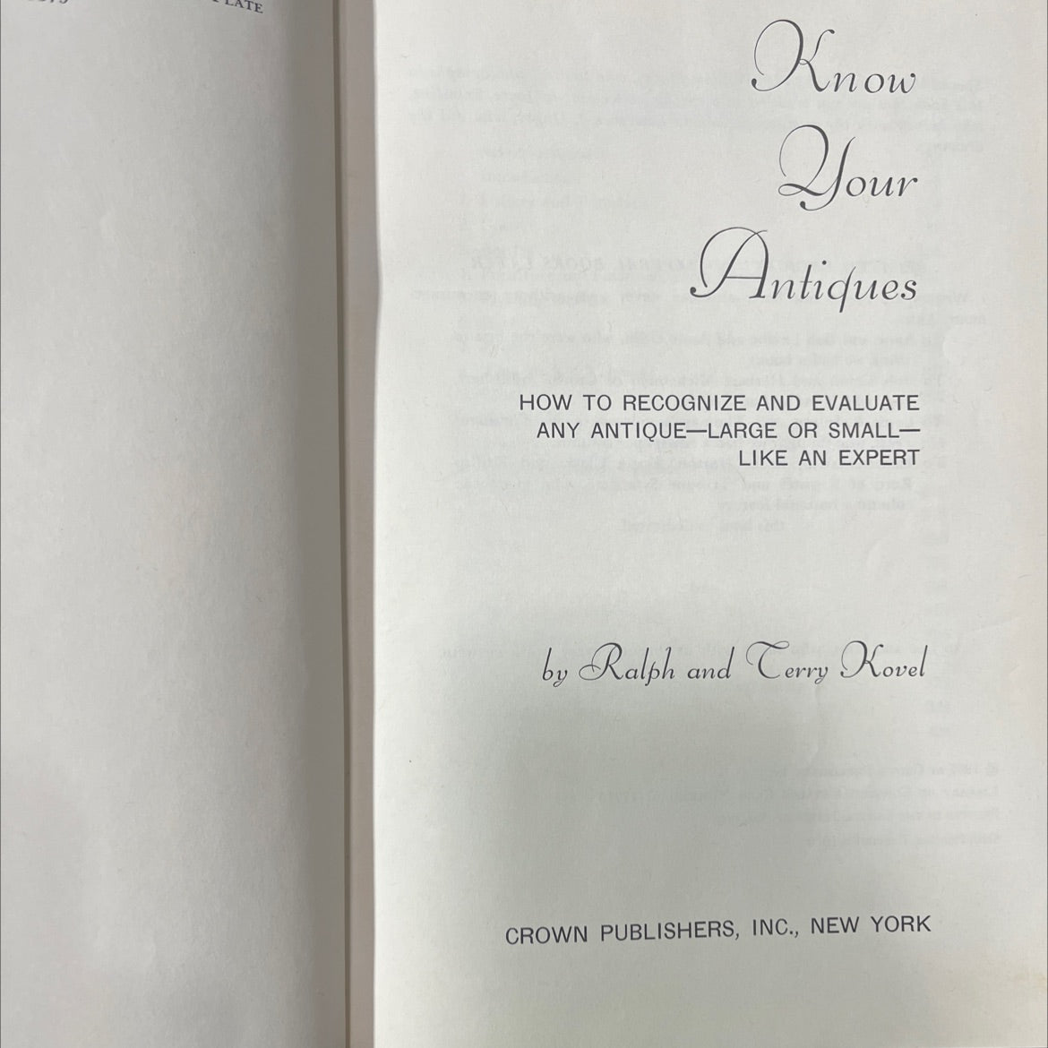 know your antiques how to recognize and evaluate any antique-large or small- like an expert book, by Ralph and Terry image 2