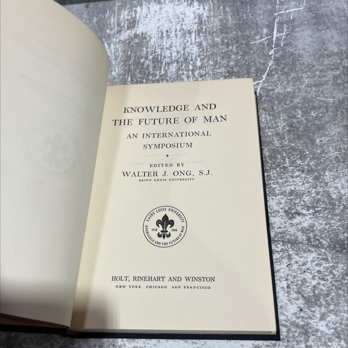 knowledge and the future of man book, by Walter J. Ong, S.J., 1968 Hardcover image 2