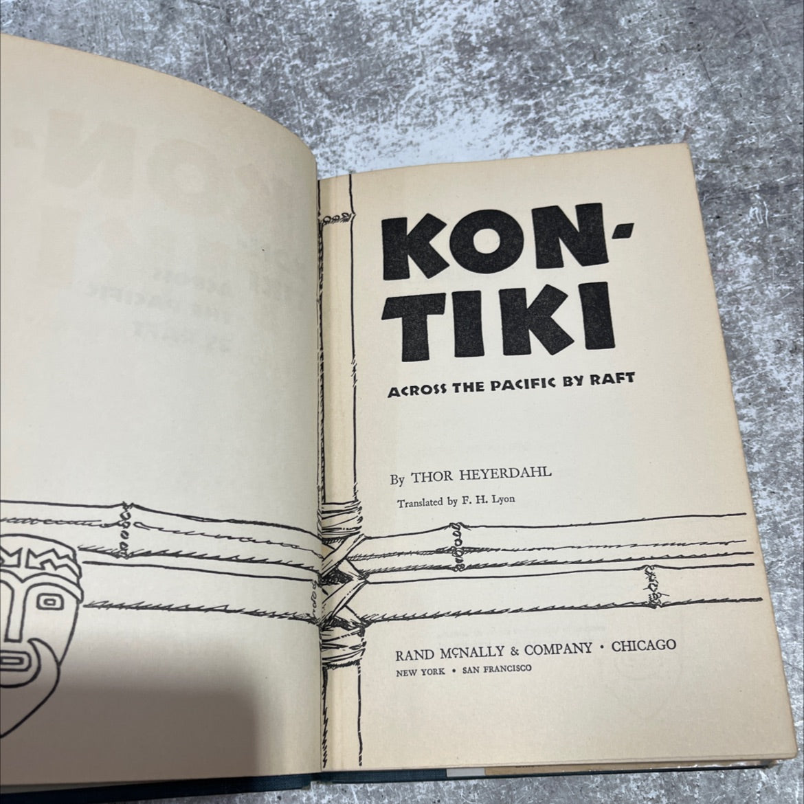 kon-tiki across the pacific by raft book, by thor heyerdahl, 1950 Hardcover image 2