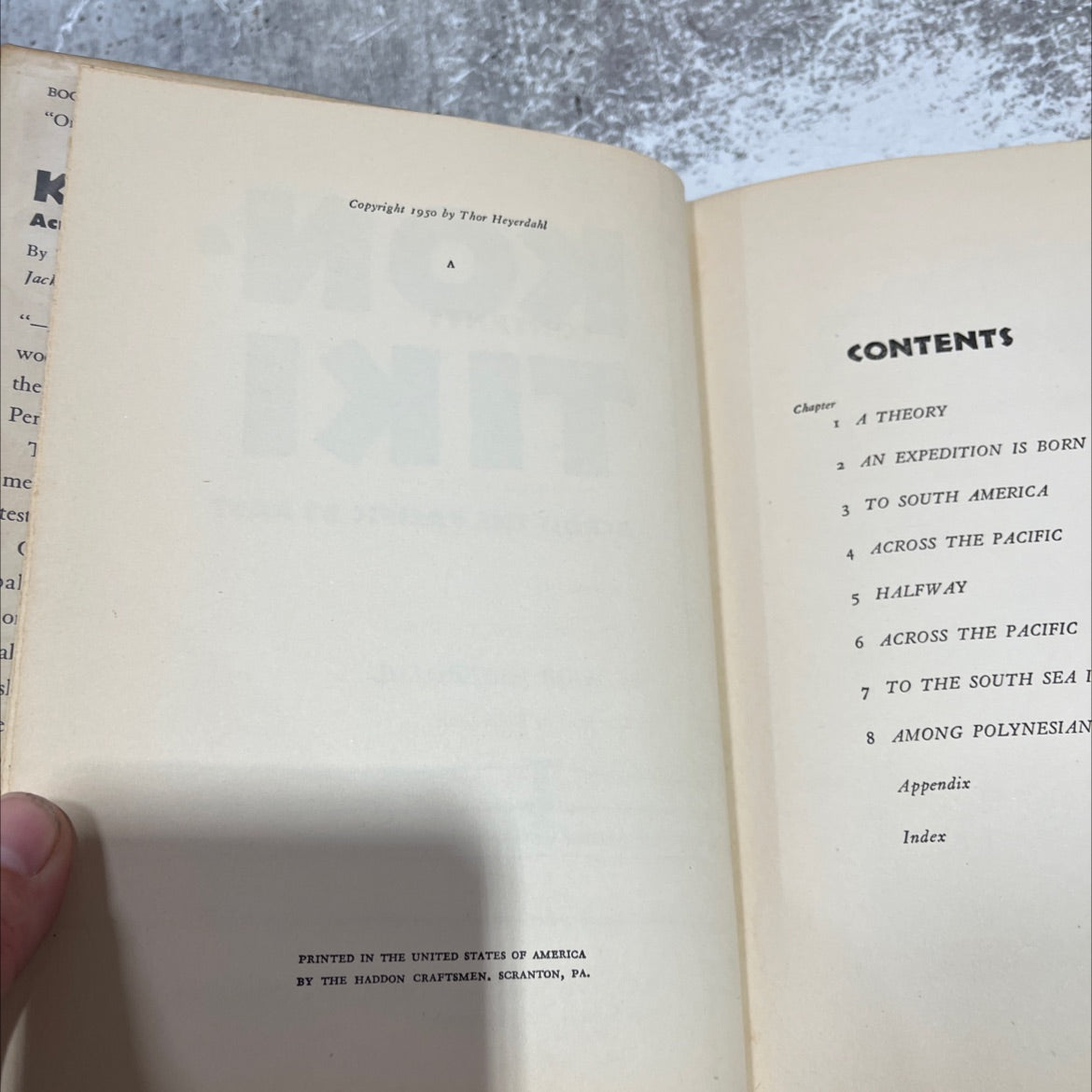 kon-tiki across the pacific by raft book, by thor heyerdahl, 1950 Hardcover image 3