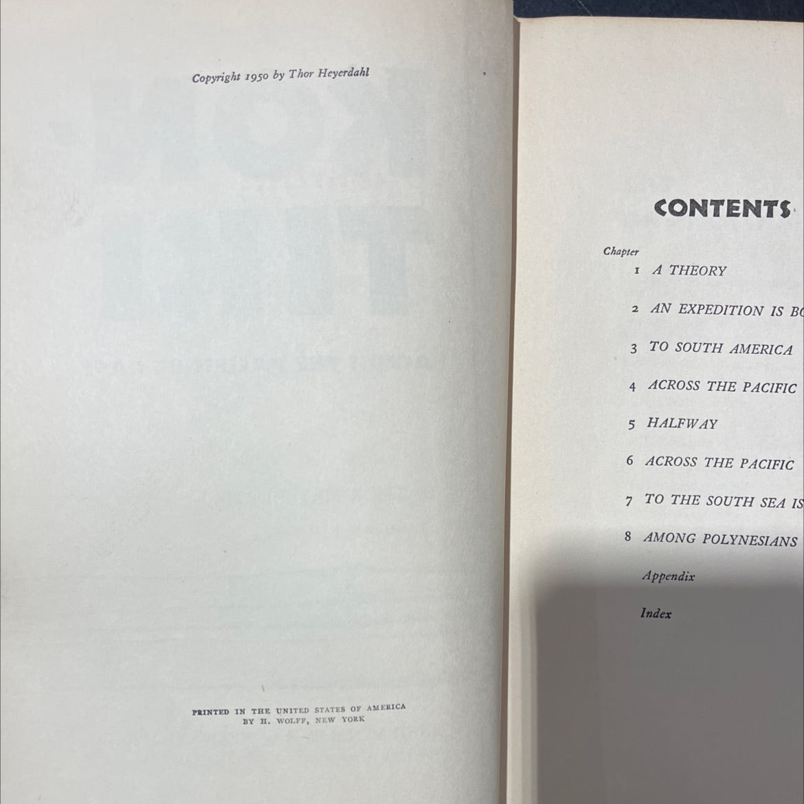 kon-tiki across the pacific by raft book, by thor heyerdahl, 1950 Hardcover image 3