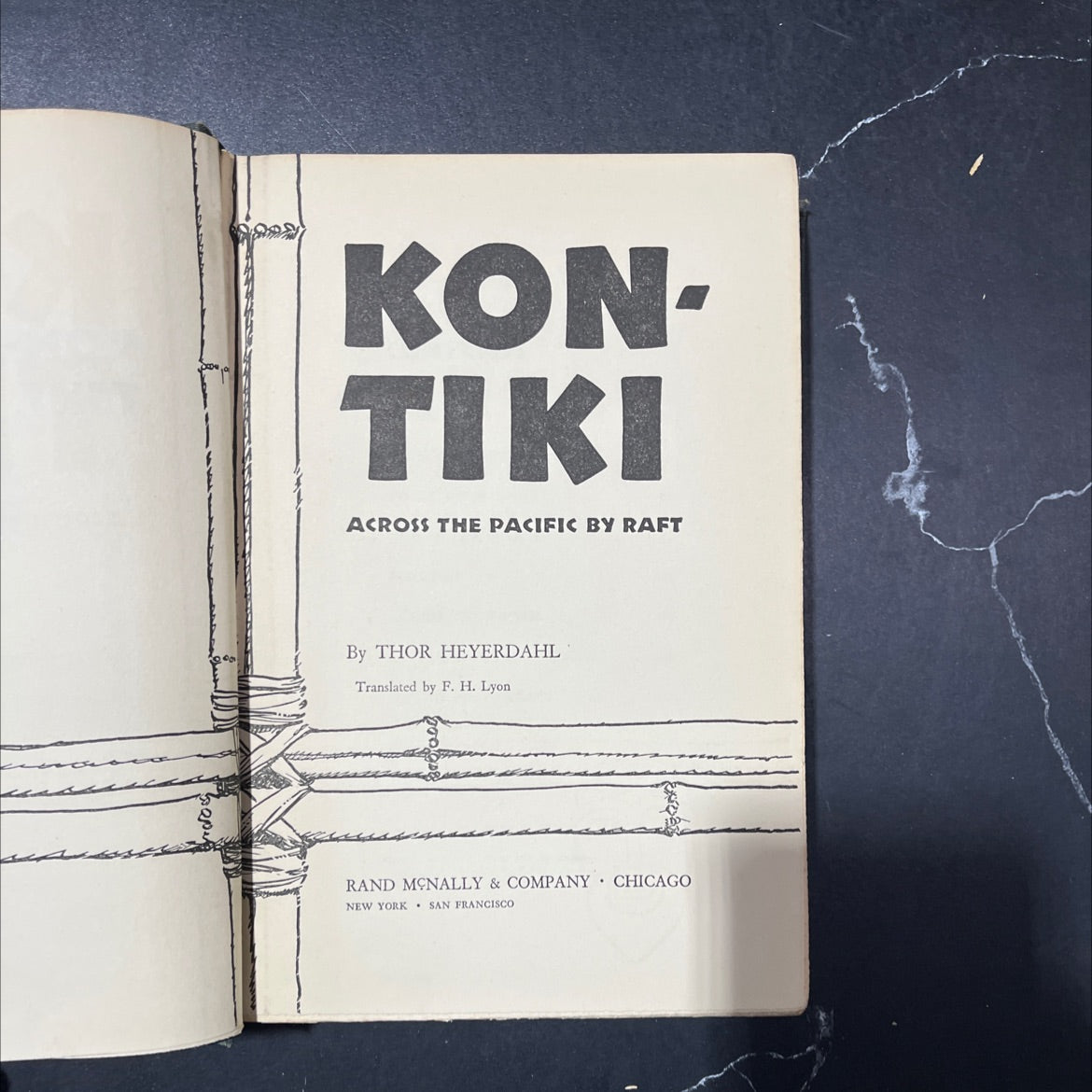 kon-tiki across the pacific by raft book, by thor heyerdahl, 1950 Hardcover image 2