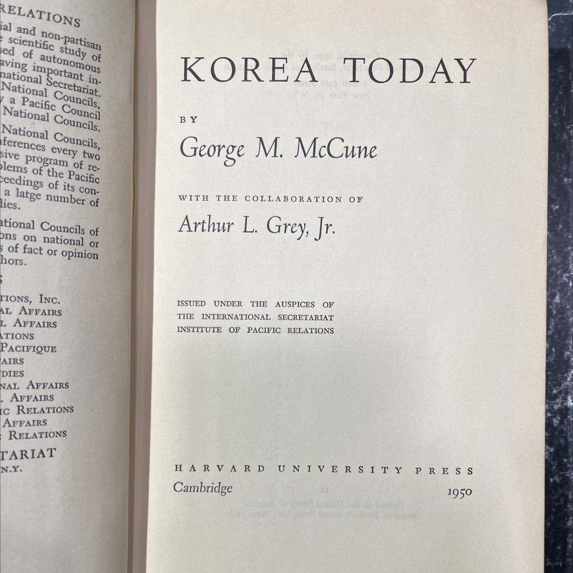 korea today book, by george m. mccune, 1950 Hardcover image 2