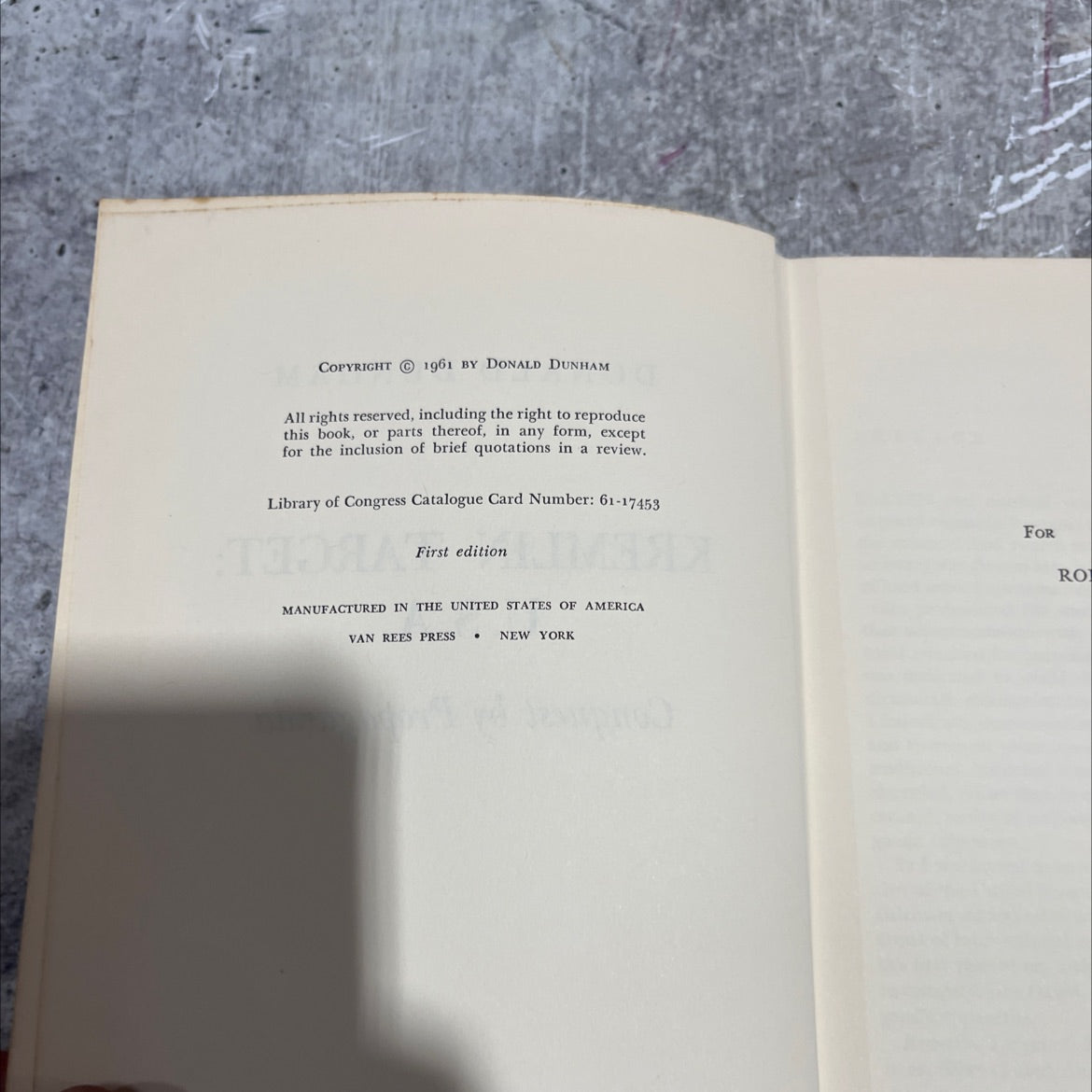 kremlin target: u.s. a. conquest by propaganda book, by donald dunham, 1961 Hardcover image 3