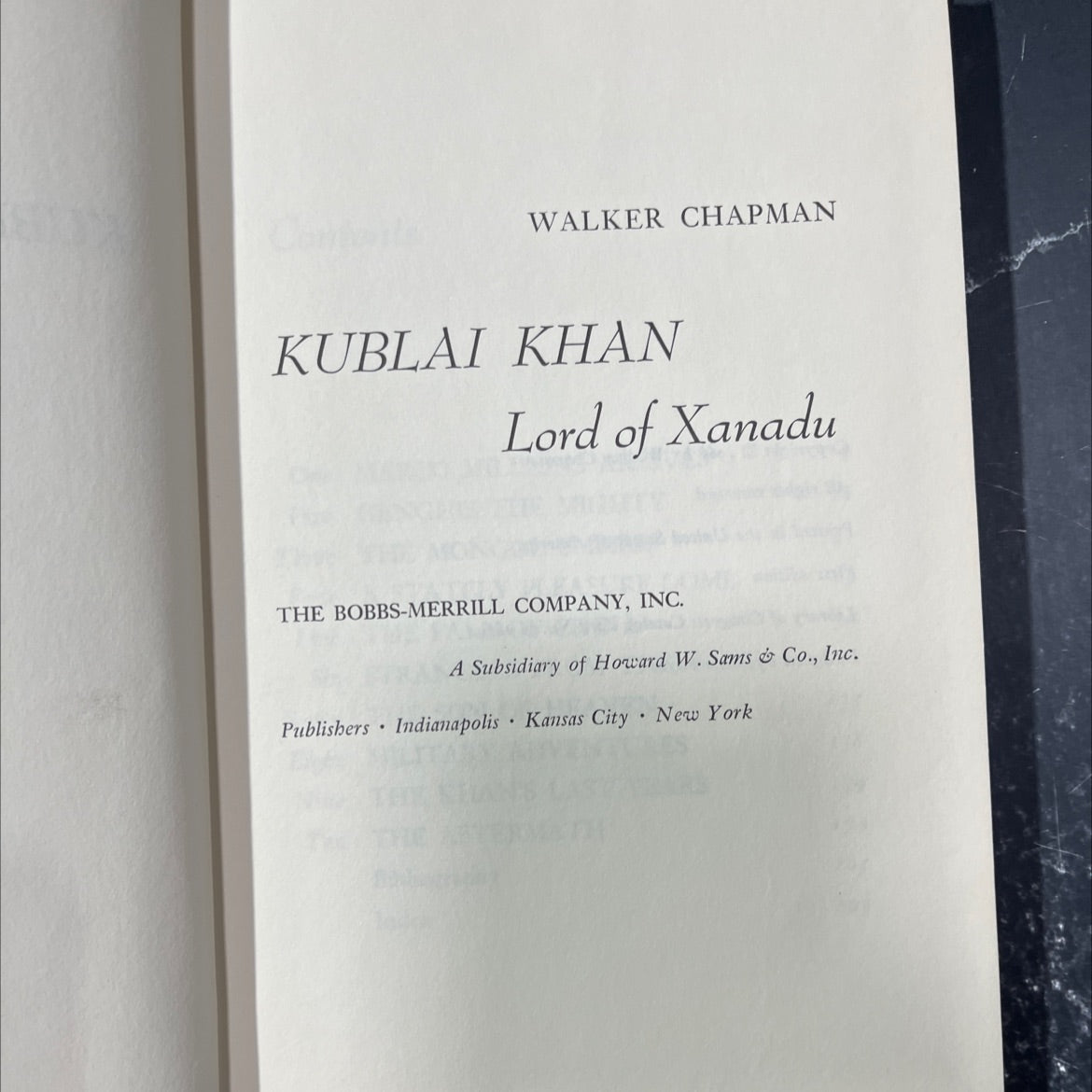 kublai khan lord of xanadu book, by walker chapman, 1966 Hardcover image 2