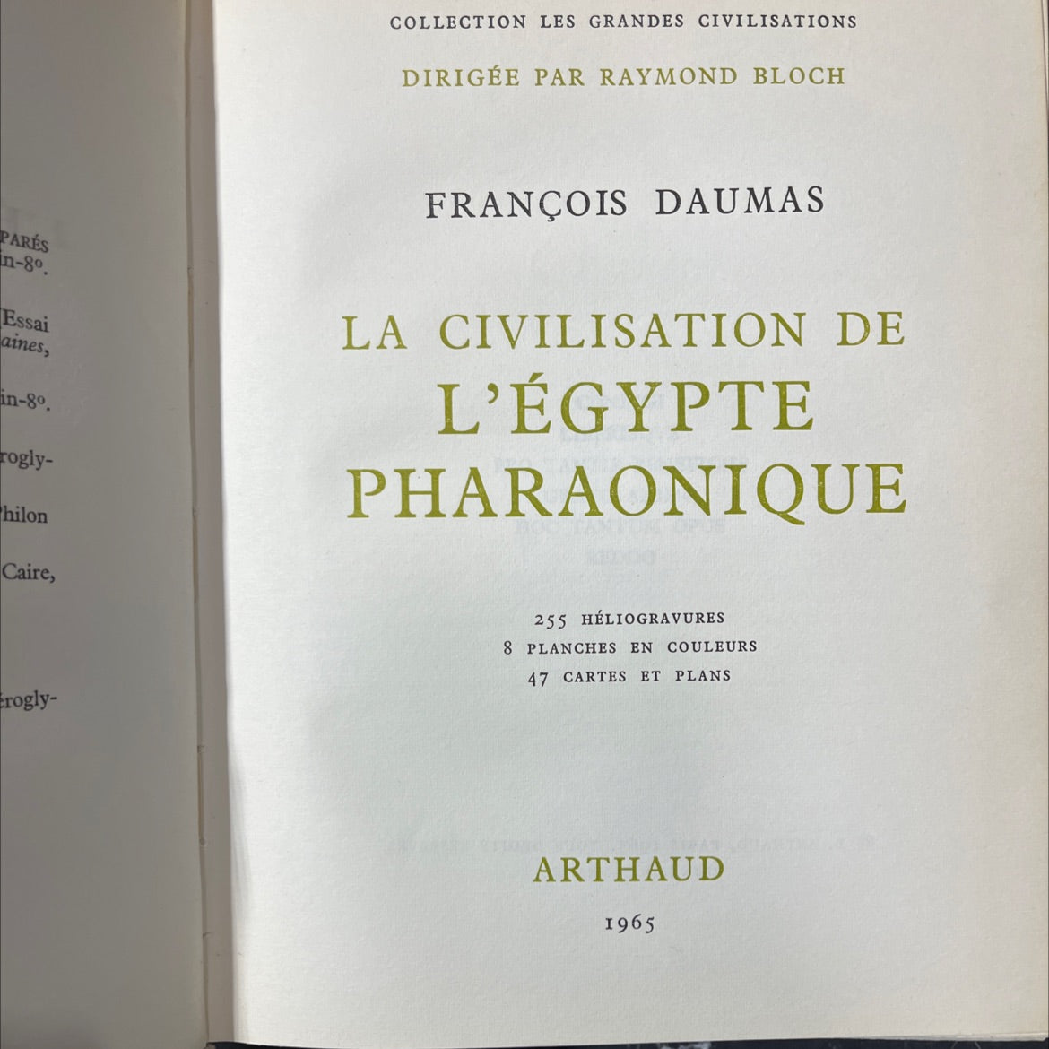 la civilisation de l'égypte pharaonique book, by françois daumas, 1965 Hardcover image 2
