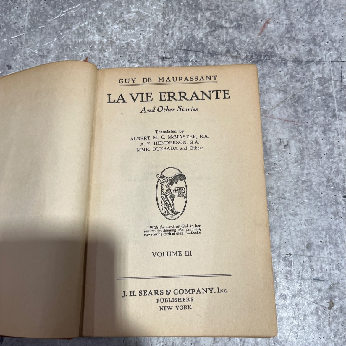 la vie errante and other stories book, by guy de maupassant, 1923 Hardcover image 2