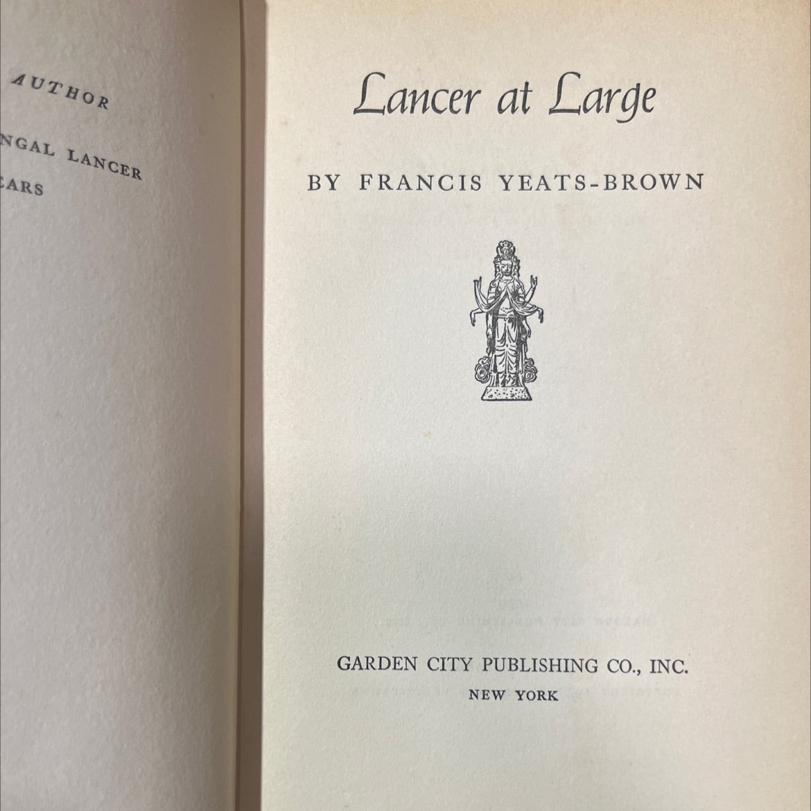 lancer at large book, by francis yeats-brown, 1939 Hardcover image 2